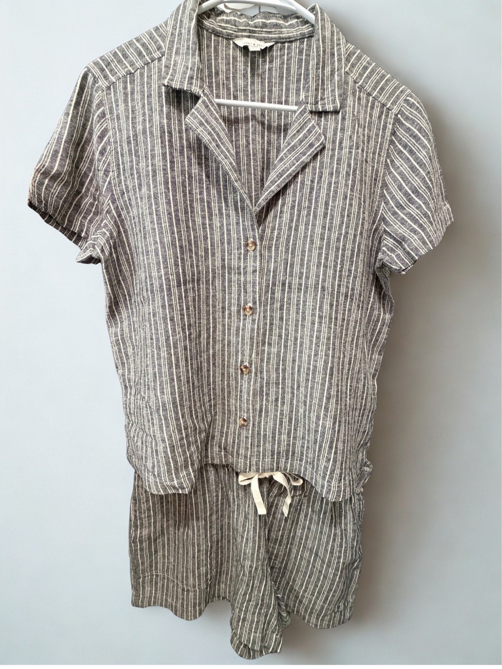 Lucky Brand linen blend striped shirt & shorts set size women’s small